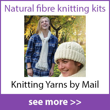 Natural fibre knitting yarns available at Knitting Yarns by Mail.  Click to see more