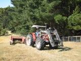 Baling the hay at Stokesay Mohair Farm